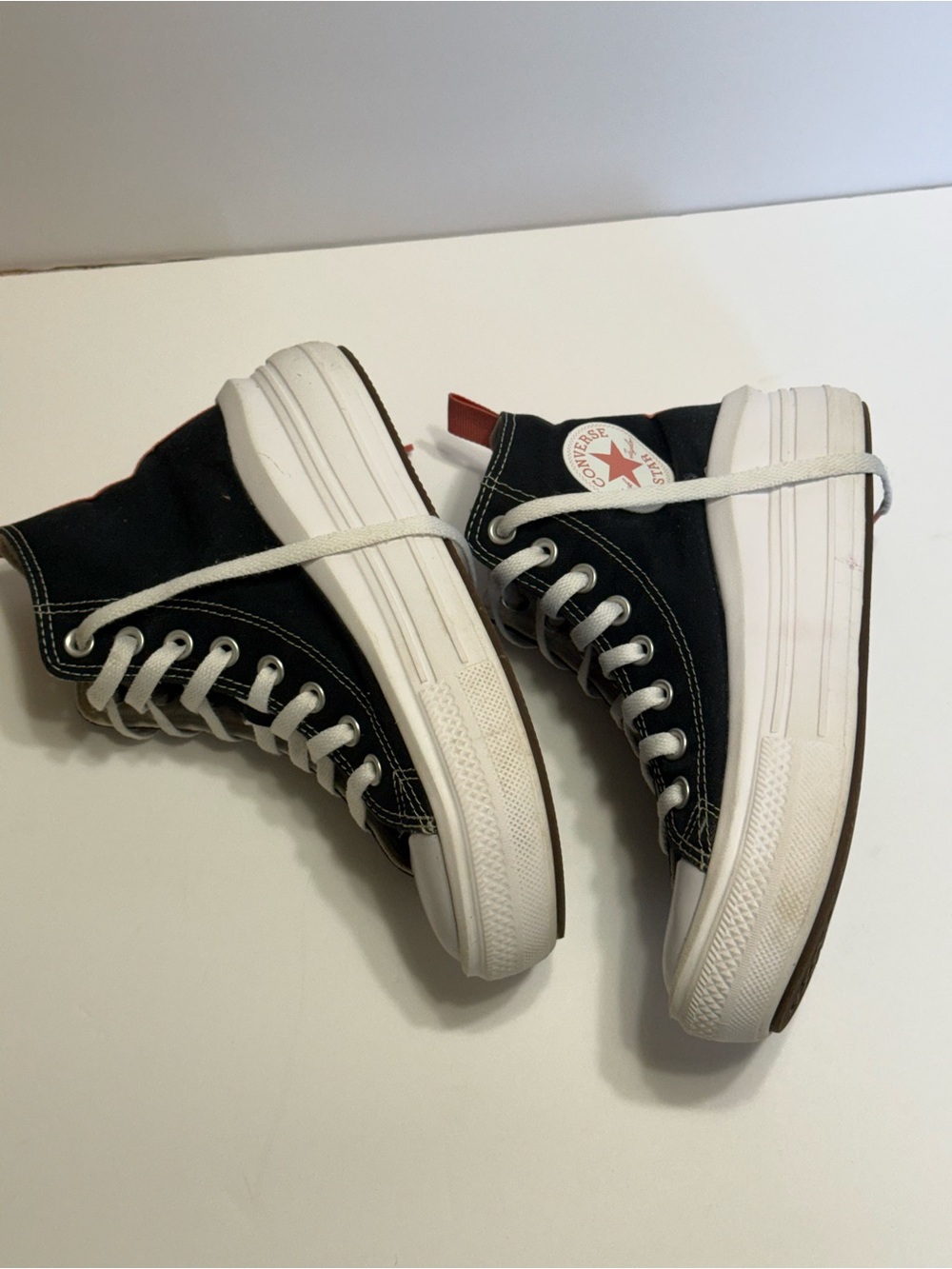 Converse Chuck Taylor Black & White High-Top Platform Sneakers Sz 5 - Picture 6 of 8